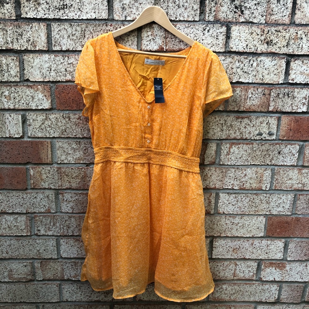 NWT Abercrombie & Fitch Yellow Floral Sundress XL